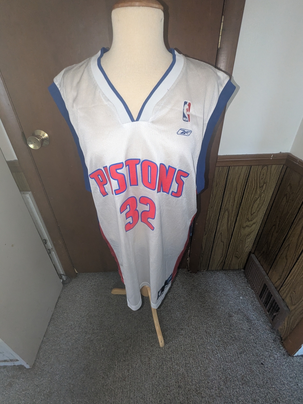 Reebok Detroit Pistons #32 White Basketball Jersey